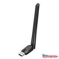   Vention AC650 USB Wifi adapter Dual Band + Antenna (fekete), adapter