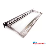  KELINE KEP-EMPTY-S 19"" 1U üres fekete patch panel 24 db keystone jack számára