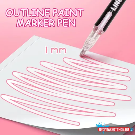 Kontúrfilc készlet - 8 Gel Outlinepen - Vízálló
