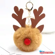Szőrös, rénszarvasos kulcstartó