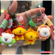 Cuki állatkák és gyümölcsök kulcstartó