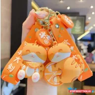 Mandarin Macska Kulcstartó – Cuki Szilikon Szíjjal