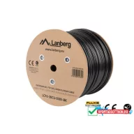   Lanberg LCF6-30CU-0305-BK Cat.6 F/UTP PE+PVC Fca 250MHz AWG23 305m árnyékolt zselés fekete kültéri kábel