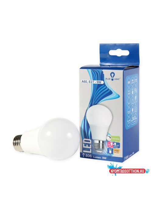 Led 9W E27 806 lm 2700k dimmelhetõ, Blue Light