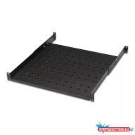   Lande LN-RAF-RMC-1145-BL 19" 1U 450mm mély 4 ponton rögzíthető állítható fekete tálca