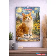 2026 Macskák - Festmények - macskás fali naptár (A4)