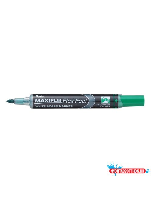 Táblamarker 1-5mm, hajlékony hegyû Pentel Maxiflo Flex Feel zöld
