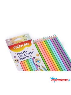   Színes ceruza készlet, hatszögletû Nebulo pasztell, 12 különféle szín