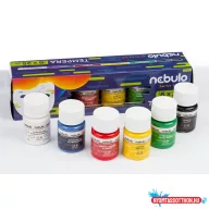   Tempera készlet, 25 ml, tégelyes, Nebulo 6 különféle  szín