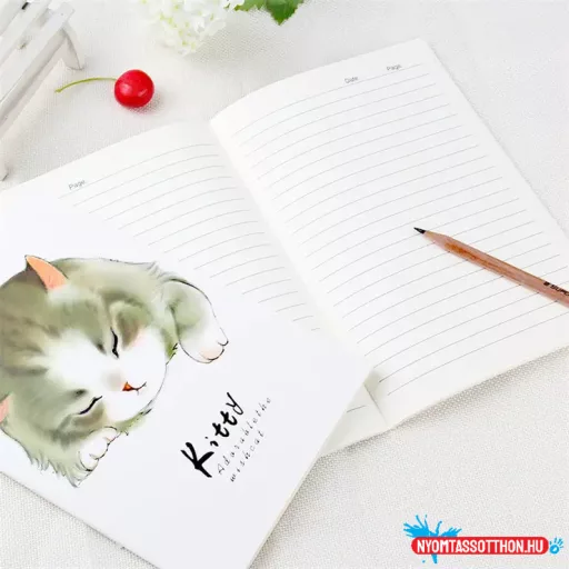 A5 vonalas füzet cicás borítóval