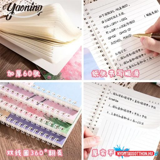 A5 vonalas japán cseresznyevirágzás hangulatú spirál füzet A5