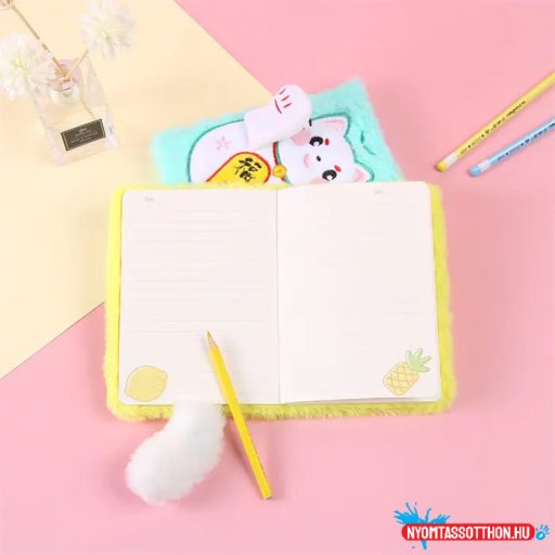 Szerencsehozó cica jegyzetfüzet dobozban