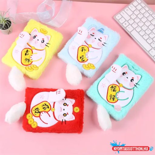 Szerencsehozó cica jegyzetfüzet dobozban