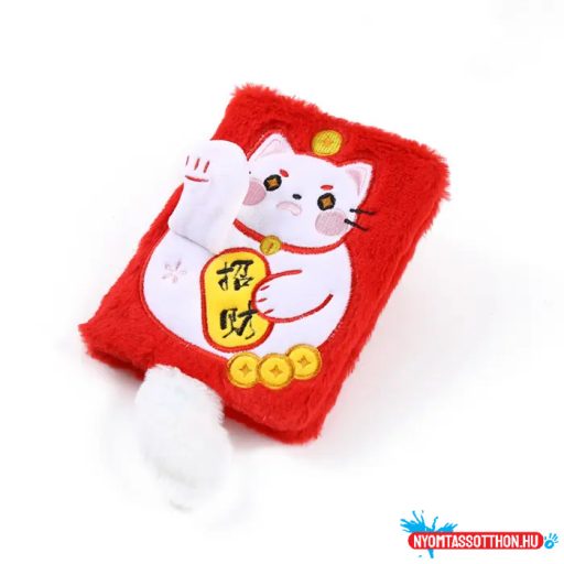 Szerencsehozó cica jegyzetfüzet dobozban