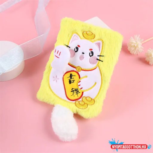 Szerencsehozó cica jegyzetfüzet dobozban