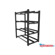   Lanberg OR01-830454-204-BK UPS 830X454 2 soros 4 szintes 8 polcos lapraszerelt akkumulátortartó keret