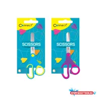  Olló 13cm, iskolai gumírozott fogóval, felakasztható csomagolásban Connect,