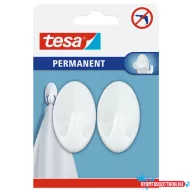 Akasztó, mûanyag ovális, L méret, fehér, 2 db Tesa