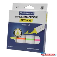   Szövegkiemelõ 1-4,6mm, vágott hegyû, Centropen 6252 neon, 4 különféle  szín