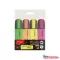 Szövegkiemelő készlet vágott hegyű,lapos test 4 db/bliszter Keyroad Fluo neon színek