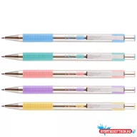   Golyóstoll 0,7mm, pasztell sárga test, Zebra F-301, írásszín kék