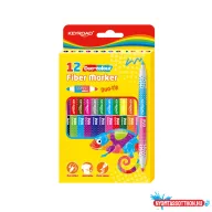   Rostirón, filctoll kétvégû készlet 12 db/doboz Keyroad duo fiber marker 24 klf. szín