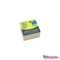   Jegyzettömb öntapadó, 75x75mm, 450lap, Info Notes intenzív zöld, sárga, lila, narancs
