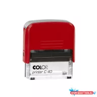 Bélyegző C40 Colop piros átlátszó ház/fekete párna