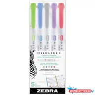   Szövegkiemelő készlet, 1,4/4 mm, kétvégű Zebra Mildliner Cool & Refined 5 szín