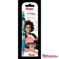   Rollertoll zselés 0.7mm, Pentel EnerGel BL77-4, írásszín korall, orgona, szürke, türkiz
