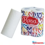   Háztartási papírtörlő kéztörlő 2 rétegű 50 lap/tekercs 2 tekercs/csomag Rosa Extra Soft 2/1_K042
