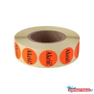   Etikett címke, 20mm, körcímke tekercses, akció felírattal 1000 címke/tekercs piros