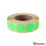   Etikett címke, 20mm, körcímke tekercses, 1000 címke/tekercs fluo zöld