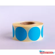   Etikett címke, 38mm, körcímke tekercses, 1000 címke/tekercs ciánkék