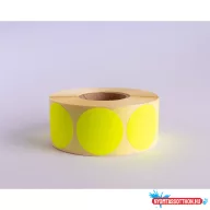   Etikett címke, 38mm, körcímke tekercses, 1000 címke/tekercs fluo sárga