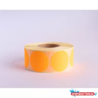   Etikett címke, 38mm, körcímke tekercses, 1000 címke/tekercs fluo narancs