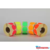   Etikett címke, 38mm, körcímke tekercses, 1000 címke/tekercs fluo pink