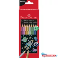   Színes ceruza készlet hatszögletű metál Faber-Castell 10klf. szín