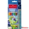 Színes ceruza készlet háromszögletű GRIP DINOSZAURUSZ + matrica Faber-Castell 10+3klf. szín