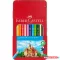 Színes ceruza készlet hatszögletű kastélyos fém dobozban Faber-Castell 12klf. szín