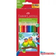   Színes ceruza készlet háromszögletű Junior papagáj Faber-Castell + 12klf. szín