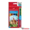 Színes ceruza készlet hatszögletű bicolor + hegyezővel Faber-Castell alap 12+3klf. szín