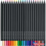   Színes ceruza készlet háromszögletű BLACK EDITION Faber-Castell fekete test 24klf. szín