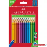   Színes ceruza készlet háromszögletű + hegyező Jumbo Junior Faber-Castell  30klf. szín
