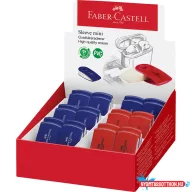   Radír műanyag tartóban mini SLEEVE Faber-Castell piros,kék