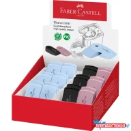   Radír műanyag tartóban mini színátmenetes SLEEVE Faber-Castell égkék,fekete,rózsaszín