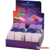   Radír műanyag tartóban mini színátmenetes SLEEVE Faber-Castell égkék-rózsa,türkiz-kék,piros-lila