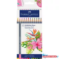   Színes ceruza készlet, akvarell hatszögletű GOLDFABER AQUA Trópusi virágok Faber-Castell 12klf. sz