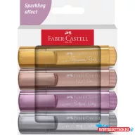   Szövegkiemelő készlet 1-5mm vágott papír dob Faber-Castell 46 metál arany,gyöngyház rózsaszín,rubi