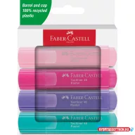   Szövegkiemelő készlet 1-5mm vágott papír dob Faber-Castell 46 pasztell pirosító,lilás rózsaszín,li